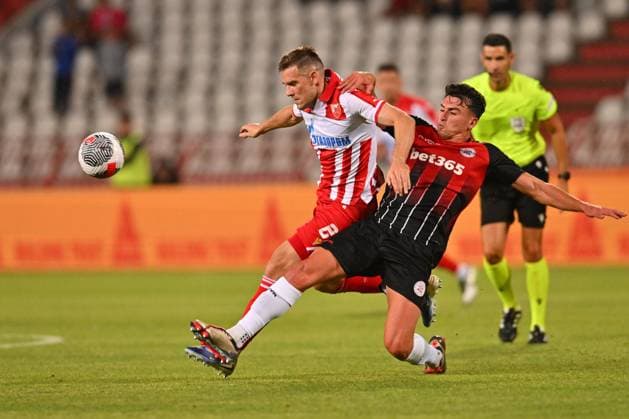 CRVENA ZVEZDA vs LINCOLN RED IMPS GIBRALTAR TIMI MAX ELSNIK Timi Maks Elsnik football Crvena zvezda vs Lincoln Red Imps Gibraltar, UEFA Champions league qualifications, Rajko Mitic stadium, Belgrade 29.07.2025 Foto: FOOTBALL, CRVENA ZVEZDA, RED STAR, UEFA CHAMPIONS LEAGUE QUALIFICATIONS, LINCOLN RED IMPS GIBRALTAR Belgrade Rajko Mitic stadium Serbia Copyright: xMarkoxMetlasx xMNxPressx