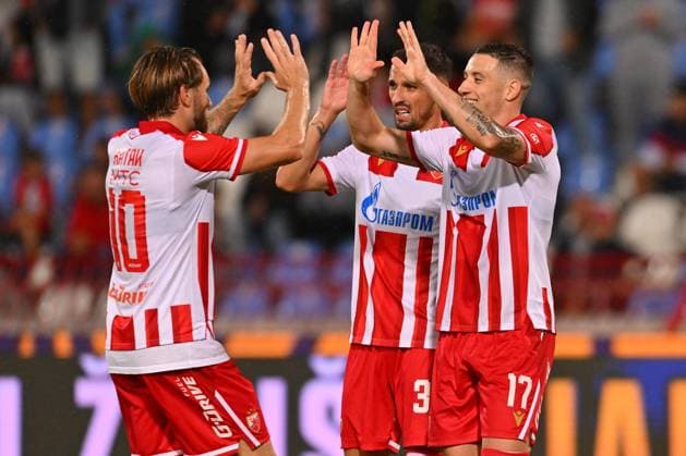CRVENA ZVEZDA vs LINCOLN RED IMPS GIBRALTAR ALEKSANDAR KATAI, RADE KRUNIC, BRUNO DUARTE DA SILVA football Crvena zvezda vs Lincoln Red Imps Gibraltar, UEFA Champions league qualifications, Rajko Mitic stadium, Belgrade 29.07.2025 Foto: FOOTBALL, CRVENA ZVEZDA, RED STAR, UEFA CHAMPIONS LEAGUE QUALIFICATIONS, LINCOLN RED IMPS GIBRALTAR Belgrade Rajko Mitic stadium Serbia Copyright: xMarkoxMetlasx xMNxPressx