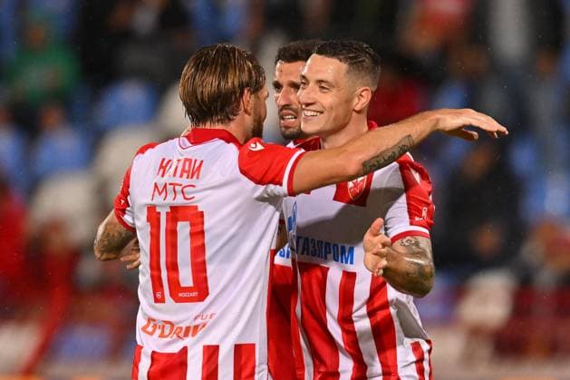CRVENA ZVEZDA vs LINCOLN RED IMPS GIBRALTAR ALEKSANDAR KATAI, RADE KRUNIC, BRUNO DUARTE DA SILVA football Crvena zvezda vs Lincoln Red Imps Gibraltar, UEFA Champions league qualifications, Rajko Mitic stadium, Belgrade 29.07.2025 Foto: FOOTBALL, CRVENA ZVEZDA, RED STAR, UEFA CHAMPIONS LEAGUE QUALIFICATIONS, LINCOLN RED IMPS GIBRALTAR Belgrade Rajko Mitic stadium Serbia Copyright: xMarkoxMetlasx xMNxPressx