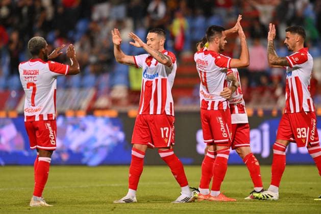 CRVENA ZVEZDA vs LINCOLN RED IMPS GIBRALTAR MENDES JOAO FELICIO MILSON Mendes Zoao Felisio Milson, BRUNO DUARTE DA SILVA , MIRKO IVANIC, RADE KRUNIC football Crvena zvezda vs Lincoln Red Imps Gibraltar, UEFA Champions league qualifications, Rajko Mitic stadium, Belgrade 29.07.2025 Foto: FOOTBALL, CRVENA ZVEZDA, RED STAR, UEFA CHAMPIONS LEAGUE QUALIFICATIONS, LINCOLN RED IMPS GIBRALTAR Belgrade Rajko Mitic stadium Serbia Copyright: xMarkoxMetlasx xMNxPressx