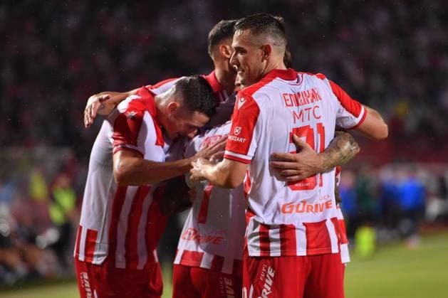 CRVENA ZVEZDA vs LINCOLN RED IMPS GIBRALTAR BRUNO DUARTE DA SILVA , TIMI MAX ELSNIK Timi Maks Elsnik football Crvena zvezda vs Lincoln Red Imps Gibraltar, UEFA Champions league qualifications, Rajko Mitic stadium, Belgrade 29.07.2025 Foto: FOOTBALL, CRVENA ZVEZDA, RED STAR, UEFA CHAMPIONS LEAGUE QUALIFICATIONS, LINCOLN RED IMPS GIBRALTAR Belgrade Rajko Mitic stadium Serbia Copyright: xMarkoxMetlasx xMNxPressx