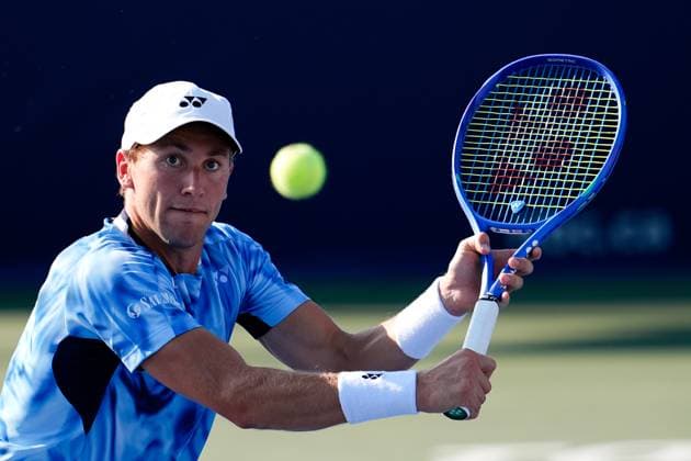 National Bank Open 2025 - Day 4 TORONTO, CANADA - JULY 29: Casper Ruud of Norway in action against Roman Safiullin on day four of the 2025 National Bank Open at Sobeys Stadium in Toronto, Ontario, Canada on July 29, 2025. Mert Alper Dervis Anadolu Ontario Canada. Editorial use only. Please get in touch for any other usage.  Copyright: x2025xAnadoluxMertxAlperxDervisx