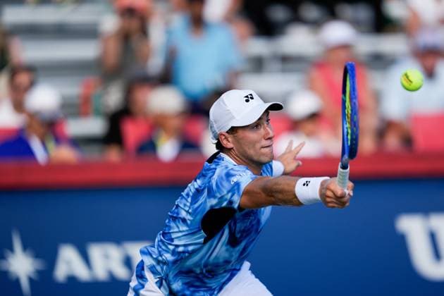 National Bank Open 2025 - Day 4 TORONTO, CANADA - JULY 29: Casper Ruud of Norway in action against Roman Safiullin on day four of the 2025 National Bank Open at Sobeys Stadium in Toronto, Ontario, Canada on July 29, 2025. Mert Alper Dervis Anadolu Ontario Canada. Editorial use only. Please get in touch for any other usage.  Copyright: x2025xAnadoluxMertxAlperxDervisx