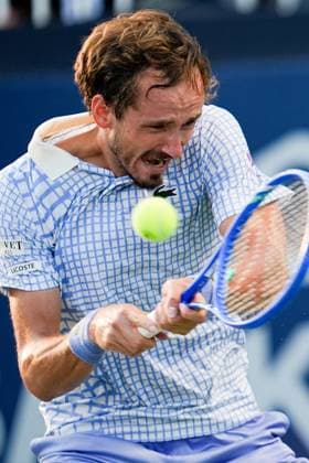 National Bank Open 2025 - Day 4 TORONTO, CANADA - JULY 29: Daniil Medvedev in action against Dalibor Svrcina of Czech Republic on day four of the 2025 National Bank Open in Toronto, Ontario, Canada on July 29, 2025. Mert Alper Dervis Anadolu Ontario Canada. Editorial use only. Please get in touch for any other usage.  Copyright: x2025xAnadoluxMertxAlperxDervisx