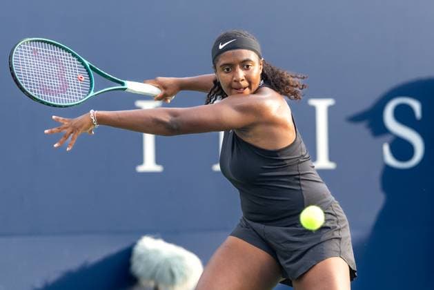 July 29, 2025, Montreal, Quebec, Canada: HAILEY BATISTE from USA forehand in first set against Elena Rybakna (9) from Kazakhstan in round of 64 at Canadian Open at IGA stadium in Montreal, Quebec, Canada on 2024-05-24 Montreal Canada - ZUMAl189 20250729_zsp_l189_093 Copyright: xYannickxLegarex