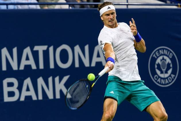 July 29, 2025, Toronto, Ontario, Canada: Toronto, Ontario Ã¢â‚¬ July 29, 2025: ALEXANDER ZVEREV of Germany returns a shot against ADAM WALTON of Australia during the National Bank Open Presented by Rogers at Sobeys Stadium in Toronto, Ontario. Toronto Canada - ZUMAr228 20250729_znp_r228_058 Copyright: xVasiliyxRyabykhx