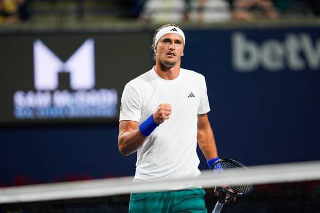 National Bank Open 2025 - Day 4 TORONTO, CANADA - JULY 29: Alexander Zverev of Germany celebrates after a point against Adam Walton of Australia on day four of the 2025 National Bank Open at Sobeys Stadium in Toronto, Ontario, Canada on July 29, 2025. Mert Alper Dervis Anadolu Ontario Canada. Editorial use only. Please get in touch for any other usage.  Copyright: x2025xAnadoluxMertxAlperxDervisx