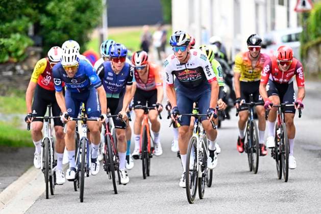 Tour de Wallonie 2025 Stage 5 BERTRIX, BELGIUM - JULY 30 : Rider of Team Red Bull - BORA - Hansgrohe in the escape pack during stage 5 of the 30th edition of Tour de Wallonie an UCI ProSeries 2.Pro cycling road race stage for Men Elite of 183.2 km with start in Bertrix and finish in Bertrix on July 30, 2025 in Bertrix, Belgium, 30 07 2025 ( Motordriver Louis Bidlot - Bertrix Belgium  Copyright: xTomasxSiskx