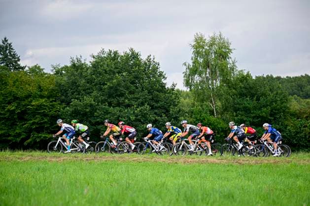 Tour de Wallonie 2025 Stage 5 BERTRIX, BELGIUM - JULY 30 : Illustration picture of the escape pack during stage 5 of the 30th edition of Tour de Wallonie an UCI ProSeries 2.Pro cycling road race stage for Men Elite of 183.2 km with start in Bertrix and finish in Bertrix on July 30, 2025 in Bertrix, Belgium, 30 07 2025 ( Motordriver Louis Bidlot - Bertrix Belgium  Copyright: xTomasxSiskx
