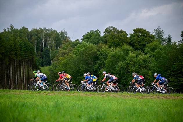 Tour de Wallonie 2025 Stage 5 BERTRIX, BELGIUM - JULY 30 : Illustration picture of the escape pack during stage 5 of the 30th edition of Tour de Wallonie an UCI ProSeries 2.Pro cycling road race stage for Men Elite of 183.2 km with start in Bertrix and finish in Bertrix on July 30, 2025 in Bertrix, Belgium, 30 07 2025 ( Motordriver Louis Bidlot - Bertrix Belgium  Copyright: xTomasxSiskx