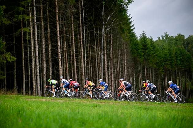 Tour de Wallonie 2025 Stage 5 BERTRIX, BELGIUM - JULY 30 : Illustration picture of the escape pack during stage 5 of the 30th edition of Tour de Wallonie an UCI ProSeries 2.Pro cycling road race stage for Men Elite of 183.2 km with start in Bertrix and finish in Bertrix on July 30, 2025 in Bertrix, Belgium, 30 07 2025 ( Motordriver Louis Bidlot - Bertrix Belgium  Copyright: xTomasxSiskx