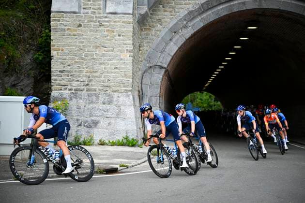 Tour de Wallonie 2025 Stage 5 BERTRIX, BELGIUM - JULY 30 : Riders Team Israel - Premier Tech in action during stage 5 of the 30th edition of Tour de Wallonie an UCI ProSeries 2.Pro cycling road race stage for Men Elite of 183.2 km with start in Bertrix and finish in Bertrix on July 30, 2025 in Bertrix, Belgium, 30 07 2025 ( Motordriver Louis Bidlot - Bertrix Belgium  Copyright: xTomasxSiskx