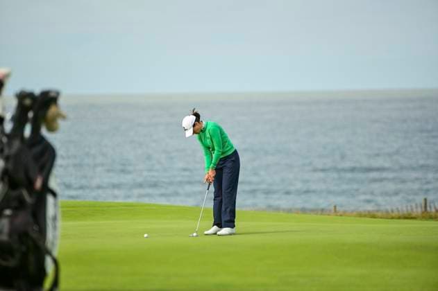 30th July 2025; Royal Porthcawl Golf Club, Porthcawl, Wales; AIG Womens Open Golf, Practice Day; Albany Valenzuela putting on the 2nd hole  AledxHopkins
