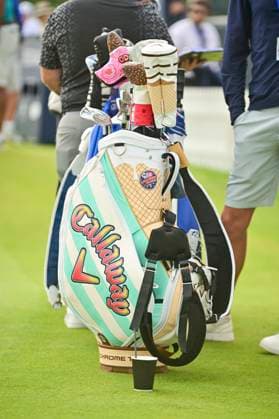 30th July 2025; Royal Porthcawl Golf Club, Porthcawl, Wales; AIG Womens Open Golf, Practice Day; Callaway special edition bag  AledxHopkins