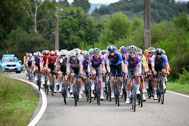 Tour de Wallonie 2025 Stage 5 BERTRIX, BELGIUM - JULY 30 : Rider of Team Jayco AlUla leading the peloton, Israel - Premier Tech during stage 5 of the 30th edition of Tour de Wallonie an UCI ProSeries 2.Pro cycling road race stage for Men Elite of 183.2 km with start in Bertrix and finish in Bertrix on July 30, 2025 in Bertrix, Belgium, 30 07 2025 ( Motordriver Louis Bidlot - Bertrix Belgium  Copyright: xTomasxSiskx