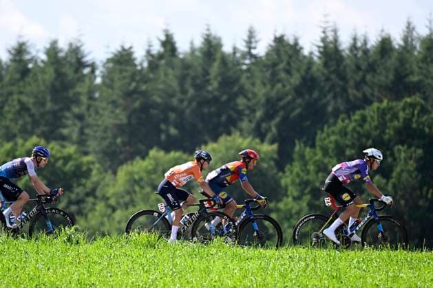 Tour de Wallonie 2025 Stage 5 BERTRIX, BELGIUM - JULY 30 : Strong Corbin of Israel - Premier Tech, Vacek Mathias of Lidl - Trek in action during stage 5 of the 30th edition of Tour de Wallonie an UCI ProSeries 2.Pro cycling road race stage for Men Elite of 183.2 km with start in Bertrix and finish in Bertrix on July 30, 2025 in Bertrix, Belgium, 30 07 2025 ( Motordriver Louis Bidlot - Bertrix Belgium  Copyright: xTomasxSiskx