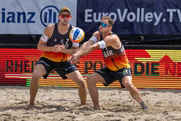 European Championship Beach Volleyball Düsseldorf, 30 07 2025 Jonas Sagstetter GER , Benedikt Sagstetter GER European Championship Beach Volleyball Düsseldorf on 30 07 2025 Copyright: xBEAUTIFULxSPORTS PeterxWeberx