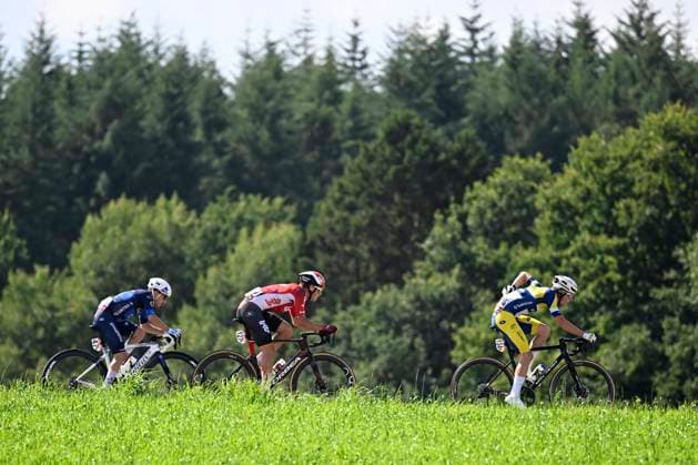 Tour de Wallonie 2025 Stage 5 BERTRIX, BELGIUM - JULY 30 : Rochas Remy of Groupama FDJ, Veistroffer Baptiste of Lotto, Deweirdt Siebe of Team Flanders - Baloise in action during stage 5 of the 30th edition of Tour de Wallonie an UCI ProSeries 2.Pro cycling road race stage for Men Elite of 183.2 km with start in Bertrix and finish in Bertrix on July 30, 2025 in Bertrix, Belgium, 30 07 2025 ( Motordriver Louis Bidlot - Bertrix Belgium  Copyright: xTomasxSiskx