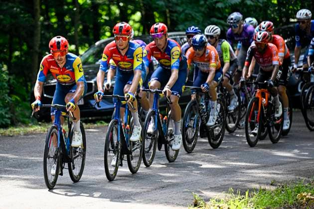Tour de Wallonie 2025 Stage 5 BERTRIX, BELGIUM - JULY 30 : Team Lidl - Trek leading the peloton during stage 5 of the 30th edition of Tour de Wallonie an UCI ProSeries 2.Pro cycling road race stage for Men Elite of 183.2 km with start in Bertrix and finish in Bertrix on July 30, 2025 in Bertrix, Belgium, 30 07 2025 ( Motordriver Louis Bidlot - Bertrix Belgium  Copyright: xTomasxSiskx