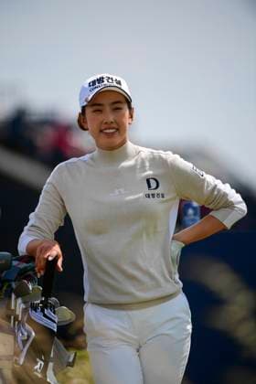 30th July 2025; Royal Porthcawl Golf Club, Porthcawl, Wales; AIG Womens Open Golf, Practice Day; Yealimi Noh waiting to tee off  AledxHopkins