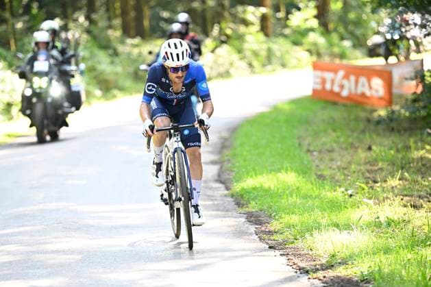 Tour de Wallonie 2025 Stage 5 BERTRIX, BELGIUM - JULY 30 : Rochas Remy (FRA) of Groupama - FDJ in action during stage 5 of the 30th edition of Tour de Wallonie an UCI ProSeries 2.Pro cycling road race stage for Men Elite of 183.2 km with start in Bertrix and finish in Bertrix on July 30, 2025 in Bertrix, Belgium, 30 07 2025 ( Motordriver Louis Bidlot - Bertrix Belgium  Copyright: xTomasxSiskx