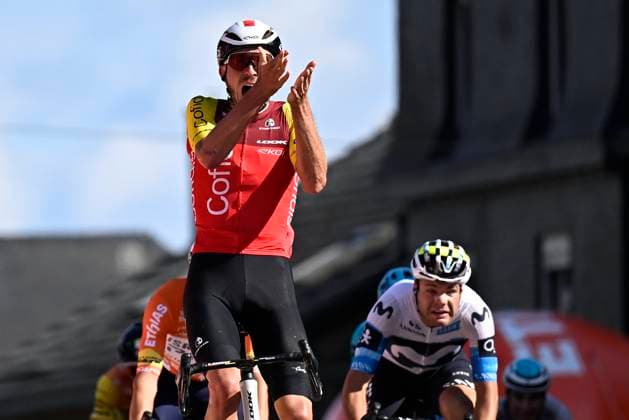 Tour de Wallonie 2025 Stage 5 BERTRIX, BELGIUM - JULY 30 : Izquierdo Clément (FRA) of Cofidis celebrating his victory during stage 5 of the 30th edition of Tour de Wallonie an UCI ProSeries 2.Pro cycling road race stage for Men Elite of 183.2 km with start in Bertrix and finish in Bertrix on July 30, 2025 in Bertrix, Belgium, 30 07 2025 ( Motordriver Louis Bidlot - Bertrix Belgium  Copyright: xTomasxSiskx