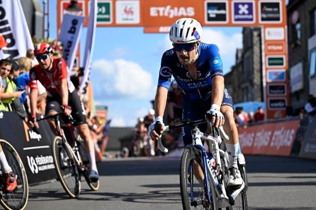 Tour de Wallonie 2025 Stage 5 BERTRIX, BELGIUM - JULY 30 : Rider of Team Groupama - FDJ at the finish line during stage 5 of the 30th edition of Tour de Wallonie an UCI ProSeries 2.Pro cycling road race stage for Men Elite of 183.2 km with start in Bertrix and finish in Bertrix on July 30, 2025 in Bertrix, Belgium, 30 07 2025 ( Motordriver Louis Bidlot - Bertrix Belgium  Copyright: xTomasxSiskx