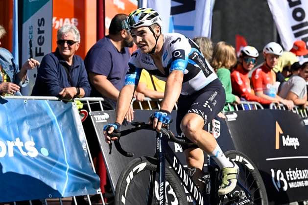 Tour de Wallonie 2025 Stage 5 BERTRIX, BELGIUM - JULY 30 : Canal Carlos of Movistar Team at the finish line during stage 5 of the 30th edition of Tour de Wallonie an UCI ProSeries 2.Pro cycling road race stage for Men Elite of 183.2 km with start in Bertrix and finish in Bertrix on July 30, 2025 in Bertrix, Belgium, 30 07 2025 ( Motordriver Louis Bidlot - Bertrix Belgium  Copyright: xTomasxSiskx