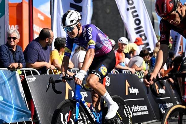 Tour de Wallonie 2025 Stage 5 BERTRIX, BELGIUM - JULY 30 : Vacek Mathias of Lidl - Trek at the finish line during stage 5 of the 30th edition of Tour de Wallonie an UCI ProSeries 2.Pro cycling road race stage for Men Elite of 183.2 km with start in Bertrix and finish in Bertrix on July 30, 2025 in Bertrix, Belgium, 30 07 2025 ( Motordriver Louis Bidlot - Bertrix Belgium  Copyright: xTomasxSiskx