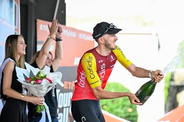 Tour de Wallonie 2025 Stage 5 BERTRIX, BELGIUM - JULY 30 : Izquierdo Clément (FRA) of Cofidis on the podium during stage 5 of the 30th edition of Tour de Wallonie an UCI ProSeries 2.Pro cycling road race stage for Men Elite of 183.2 km with start in Bertrix and finish in Bertrix on July 30, 2025 in Bertrix, Belgium, 30 07 2025 ( Motordriver Louis Bidlot - Bertrix Belgium  Copyright: xTomasxSiskx