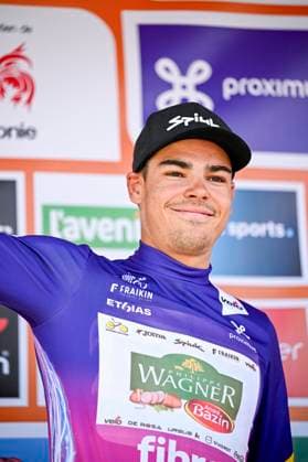 Tour de Wallonie 2025 Stage 5 BERTRIX, BELGIUM - JULY 30 : Renard-Haquin Henri-Francois of Wagner Bazin WB on the podium during stage 5 of the 30th edition of Tour de Wallonie an UCI ProSeries 2.Pro cycling road race stage for Men Elite of 183.2 km with start in Bertrix and finish in Bertrix on July 30, 2025 in Bertrix, Belgium, 30 07 2025 ( Motordriver Louis Bidlot - Bertrix Belgium  Copyright: xTomasxSiskx