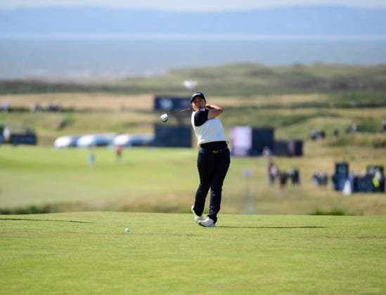 30th July 2025; Royal Porthcawl Golf Club, Porthcawl, Wales; AIG Womens Open Golf, Practice Day; Chanettee Wannasaen taking a practice shot  AledxHopkins