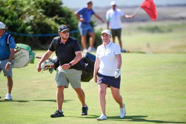 30th July 2025; Royal Porthcawl Golf Club, Porthcawl, Wales; AIG Womens Open Golf, Practice Day; Gemma Dryburgh walking towards the green  AledxHopkins