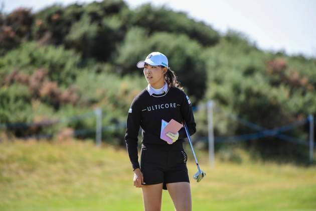 30th July 2025; Royal Porthcawl Golf Club, Porthcawl, Wales; AIG Womens Open Golf, Practice Day; Saki Baba of Japan on hole 13  AledxHopkins