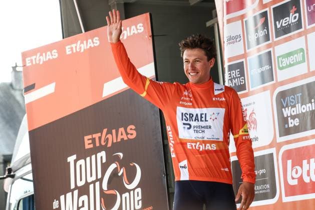 New Zealander Corbin John Strong of Israel-Premier Tech pictured on the podium after the fifth and final stage of the Tour De Wallonie cycling race, from and back of Bertrix (183,3 km), on Wednesday 30 July 2025. BRUNOxFAHY  x130304216x