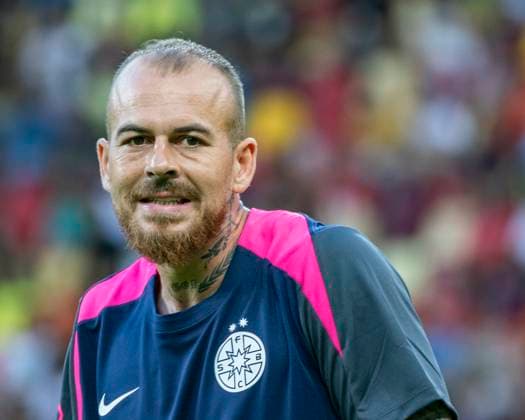 July 30, 2025,UEFA CHAMPIONS LEAGUE, Second qualifying round 2nd leg, FCSV (ROU) vs Shkendija (MKD), Bucharest, National Arena Stadium 7 Denis Alibec warmup portrait image