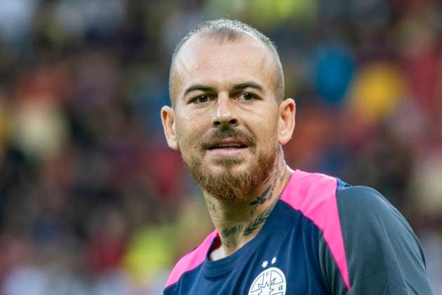 July 30, 2025,UEFA CHAMPIONS LEAGUE, Second qualifying round 2nd leg, FCSV (ROU) vs Shkendija (MKD), Bucharest, National Arena Stadium 7 Denis Alibec warmup portrait image
