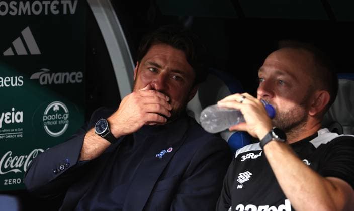 Rangers manager Russell Martin Panathinaikos v Rangers, UEFA Champions League, 2nd Qualifying Round, Second Leg, Football, Olympic Stadium, Athens, Greece - 30 Jul 2025Athens Olympic Stadium Greece EDITORIAL USE ONLY No use with unauthorised audio, video, data, fixture lists, club league logos or live services. Online in-match use limited to 120 images, no video emulation. No use in betting, games or single club league player publications. Copyright: xKieranxMcManus Shutterstockx 15417964ab