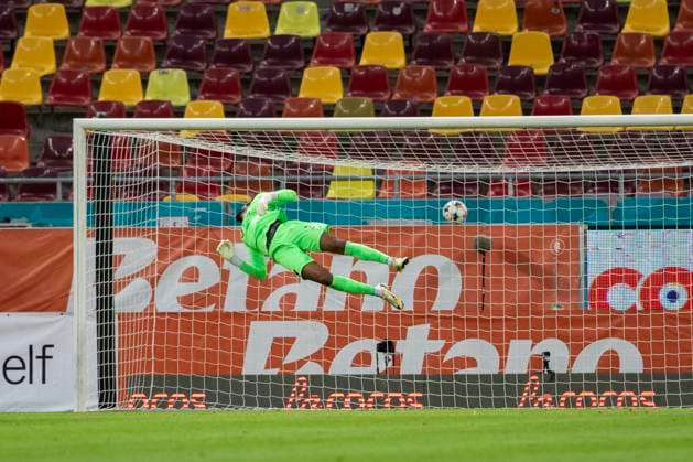July 30, 2025,UEFA CHAMPIONS LEAGUE, Second qualifying round 2nd leg, FCSV (ROU) vs Shkendija (MKD), Bucharest, National Arena Stadium 24 Baboucarr Gaye jumps high and saves the ball