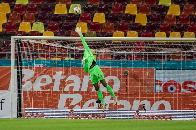 July 30, 2025,UEFA CHAMPIONS LEAGUE, Second qualifying round 2nd leg, FCSV (ROU) vs Shkendija (MKD), Bucharest, National Arena Stadium 24 Baboucarr Gaye jumps high and saves the ball