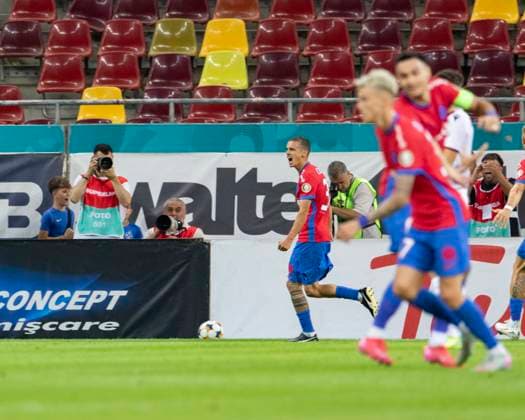 July 30, 2025,UEFA CHAMPIONS LEAGUE, Second qualifying round 2nd leg, FCSV (ROU) vs Shkendija (MKD), Bucharest, National Arena Stadium 31 Juri Cisotti scores first goal for his team and celebrates