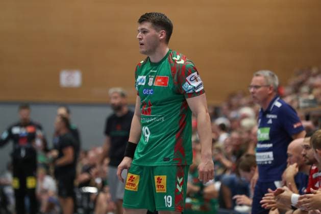 30 07 2025, xgox, handball test match SC Magdeburg Fredericia Handboldklub emspor, v l Elvar Oern Jonsson Magdeburg, 19 Ilsenburg