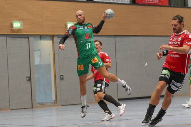 30 07 2025, xgox, handball test match SC Magdeburg Fredericia Handboldklub emspor, v l Tim Hornke Magdeburg, 17 throws goal, Torschuetze, scores goal, Treffer, scores the goal Ilsenburg