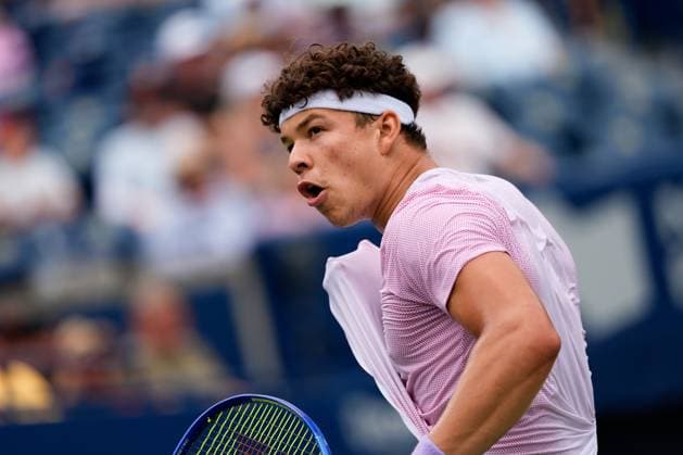 National Bank Open 2025 - Day 5 TORONTO, CANADA - JULY 30 : Ben Shelton of the United States reacts during a match against Adrian Mannarino of France on day five of the 2025 National Bank Open at Sobeys Stadium in Toronto, Ontario, Canada on July 30, 2025. Mert Alper Dervis Anadolu Ontario Canada. Editorial use only. Please get in touch for any other usage.  Copyright: x2025xAnadoluxMertxAlperxDervisx