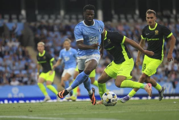 MALMÖ, SWEDEN 20250730 Malmös Emmanuel Ekong during Wednesdays Champions League second qualifying round soccer match between Swedens Malmö FF and Latvias RFS at Eleda Stadion, New Malmö Stadium, in Malmö, Sweden, July 30, 2025 MALMÖ SWEDEN x10600x  Copyright: xAndreasxHillergren TTx CHAMPIONS LEAGUE KVAL MALMÖ FF-RFS