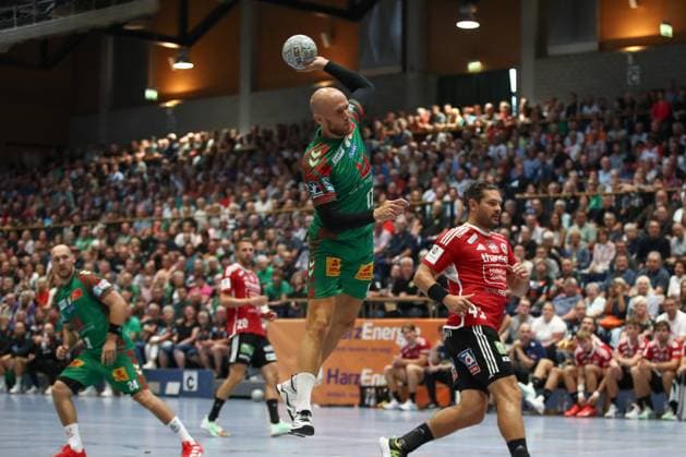 30 07 2025, xtgx, handball, test match, SC Magdeburg Fredericia Handboldklub v l Tim Hornke Magdeburg, 17 throws goal, goal scorer, scores goal, scores the goal Ilsenburg