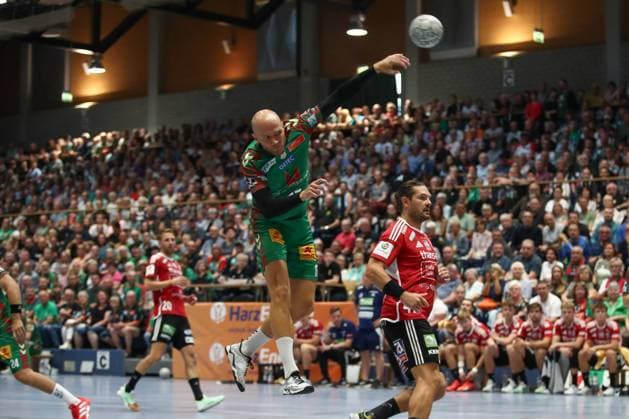 30 07 2025, xtgx, handball, test match, SC Magdeburg Fredericia Handboldklub v l Tim Hornke Magdeburg, 17 throws goal, goal scorer, scores goal, scores the goal Ilsenburg