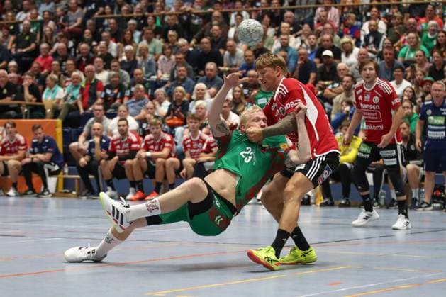 30 07 2025, xtgx, handball, test match, SC Magdeburg Fredericia Handboldklub v l Oscar Bergendahl Magdeburg, 54 throws goal, goal scorer, scores goal, scores the goal Ilsenburg