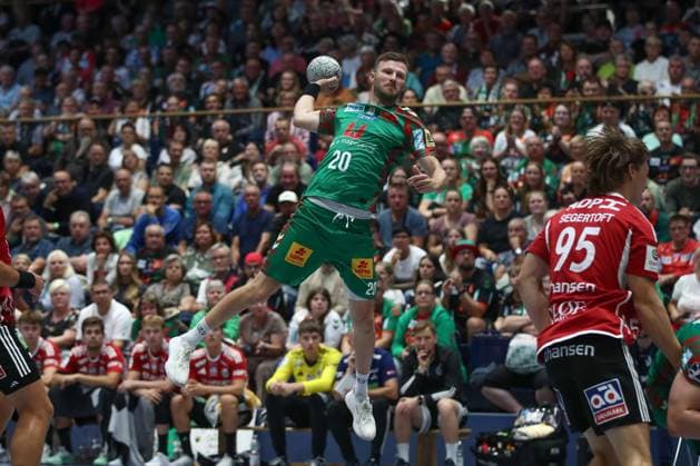 30 07 2025, xtgx, handball, test match, SC Magdeburg Fredericia Handboldklub v l Philipp Weber Magdeburg, 20 throws goal, goal scorer, scores goal, scores the goal Ilsenburg