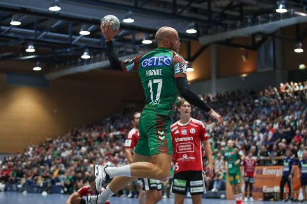 30 07 2025, xtgx, handball, test match, SC Magdeburg Fredericia Handboldklub v l Tim Hornke Magdeburg, 17 throws goal, goal scorer, scores goal, scores the goal Ilsenburg